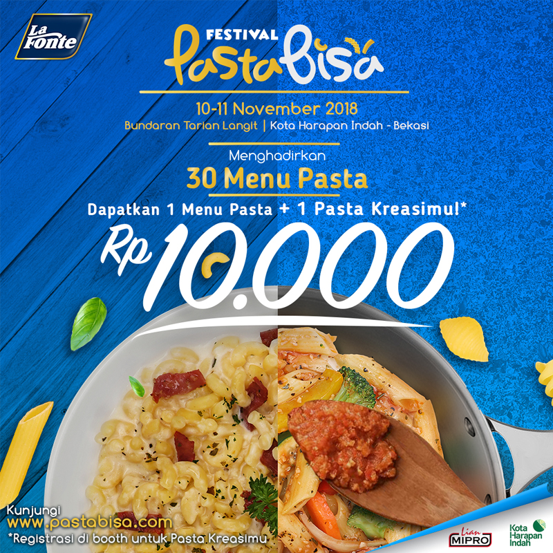 Kreasi 30 Menu Pasta di Festival Pasta Bisa 2018!