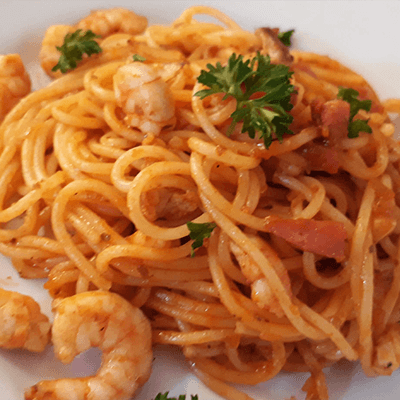 Spaghetti Special with Shrimp