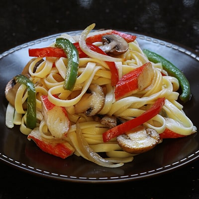 Veggie Mushroom Fettuccine