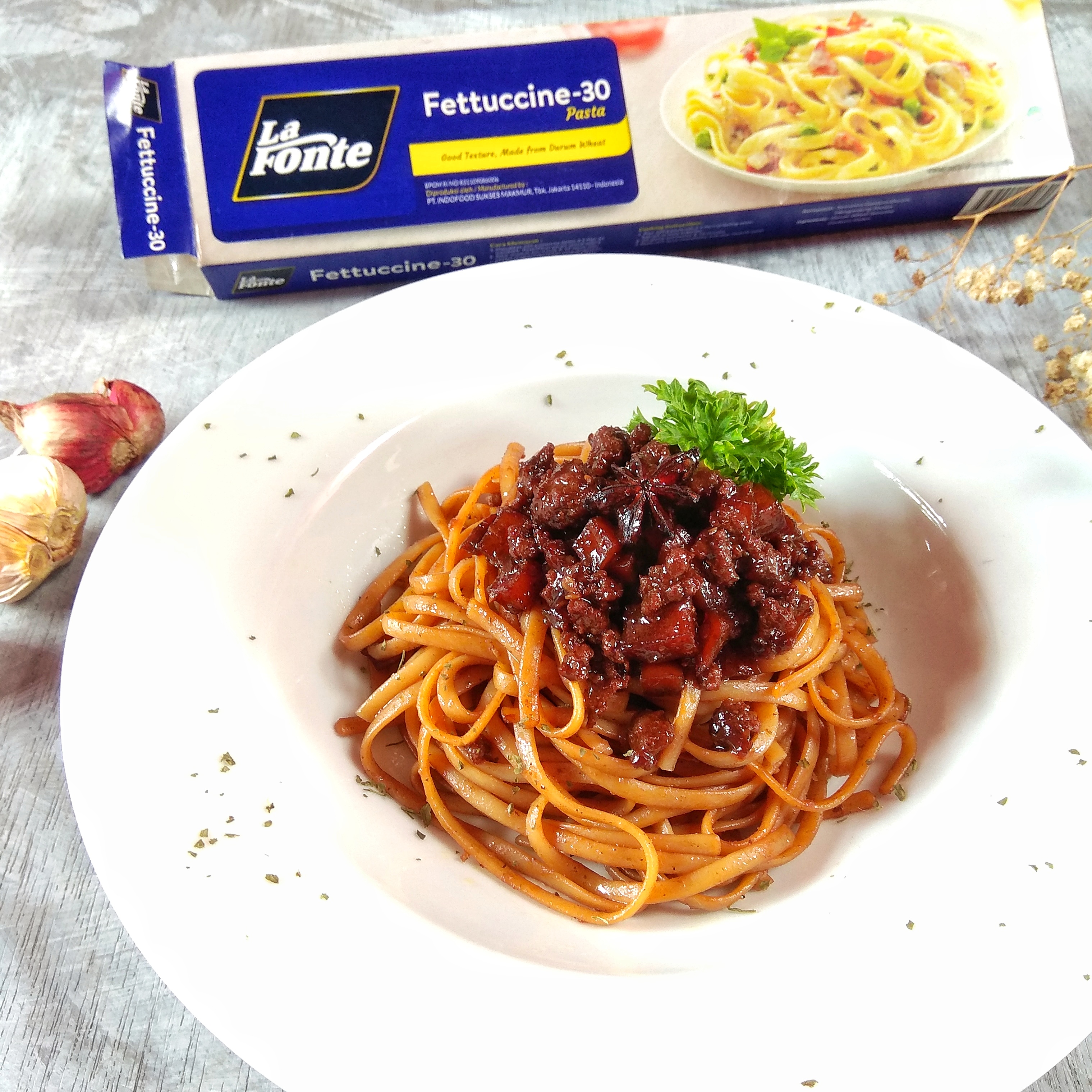 Fettuccine Saus Semur Betawi