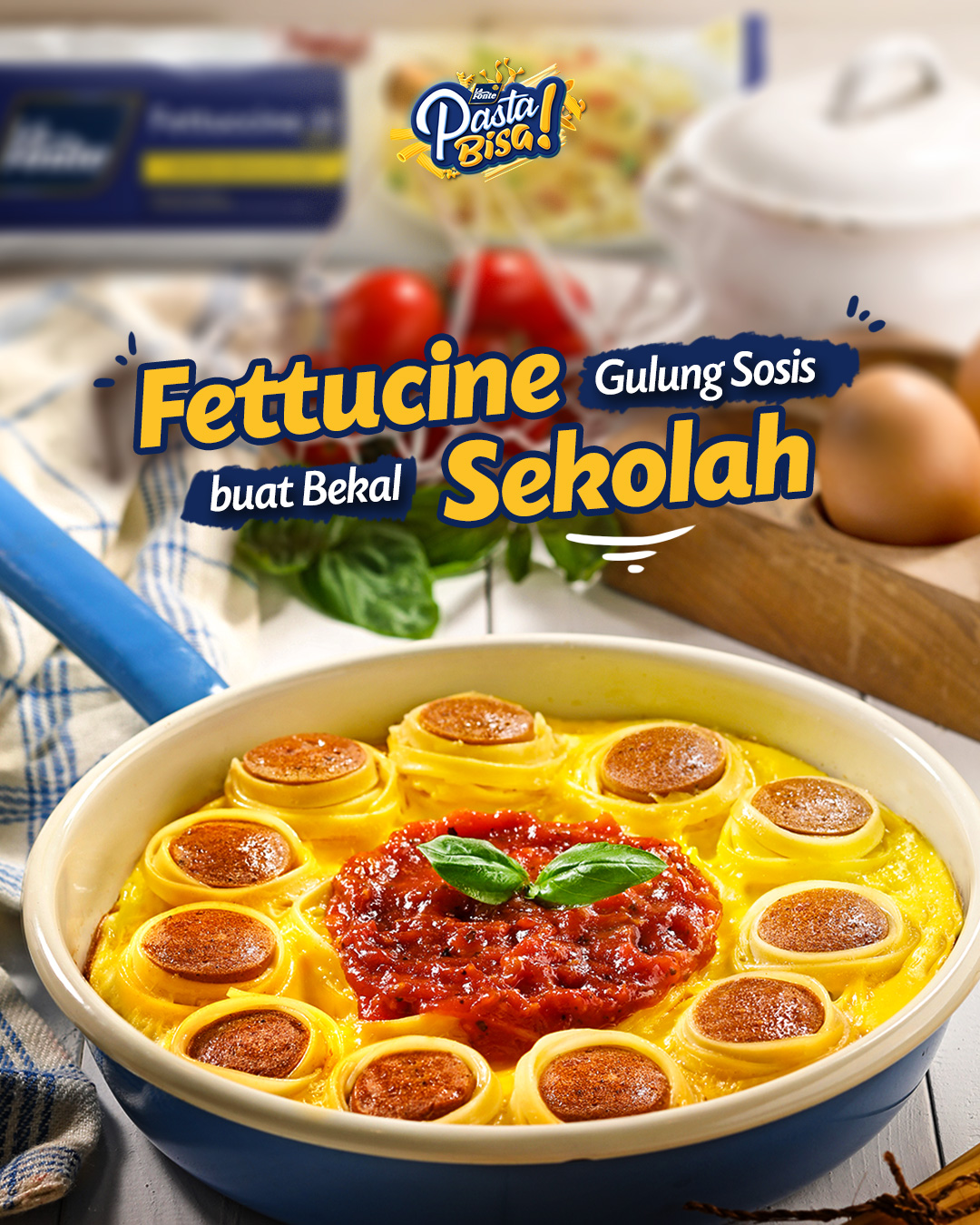 Fettuccine Gulung Sosis